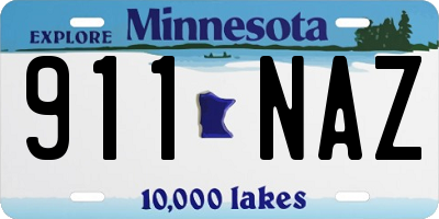 MN license plate 911NAZ