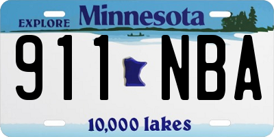 MN license plate 911NBA