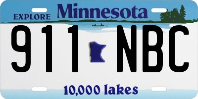 MN license plate 911NBC