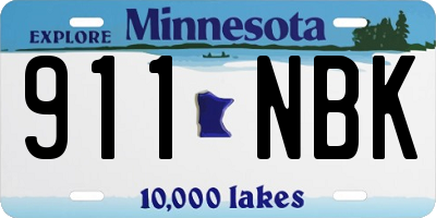 MN license plate 911NBK