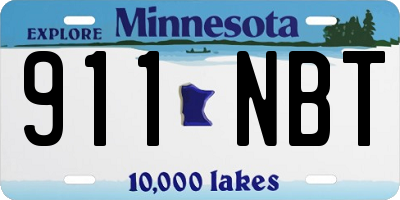 MN license plate 911NBT