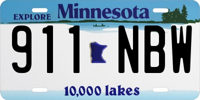 MN license plate 911NBW