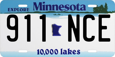 MN license plate 911NCE