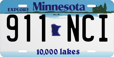MN license plate 911NCI