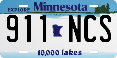 MN license plate 911NCS