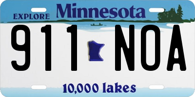 MN license plate 911NOA