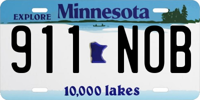 MN license plate 911NOB
