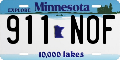 MN license plate 911NOF