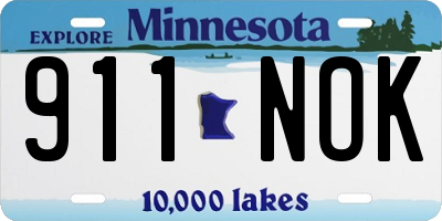 MN license plate 911NOK