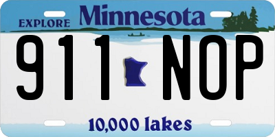 MN license plate 911NOP