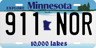 MN license plate 911NOR