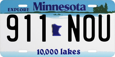 MN license plate 911NOU
