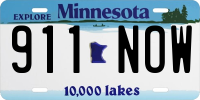 MN license plate 911NOW