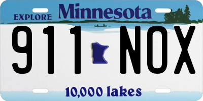 MN license plate 911NOX