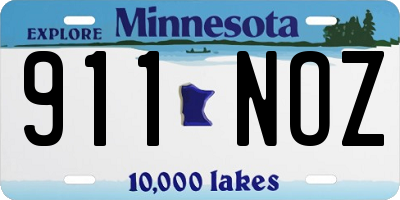 MN license plate 911NOZ