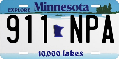 MN license plate 911NPA