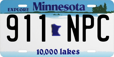 MN license plate 911NPC