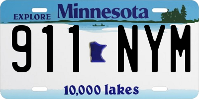 MN license plate 911NYM