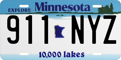 MN license plate 911NYZ