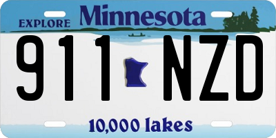 MN license plate 911NZD