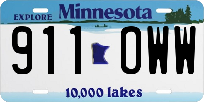 MN license plate 911OWW