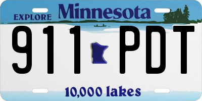 MN license plate 911PDT