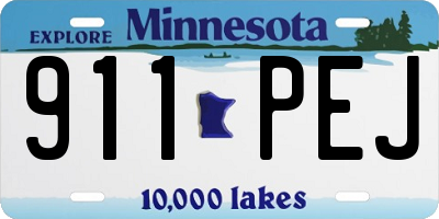 MN license plate 911PEJ