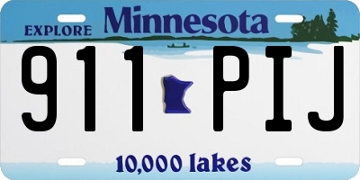 MN license plate 911PIJ