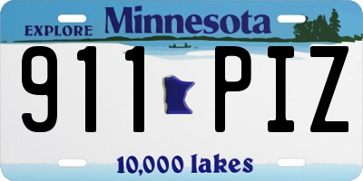 MN license plate 911PIZ