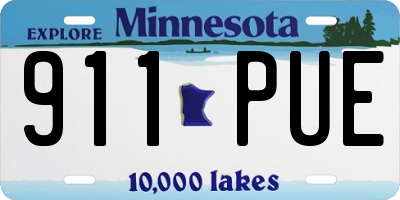 MN license plate 911PUE