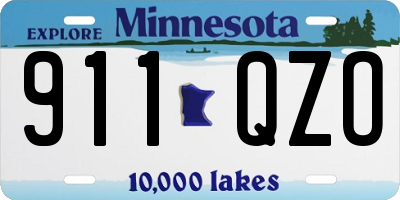 MN license plate 911QZO
