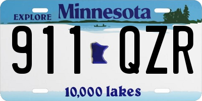 MN license plate 911QZR