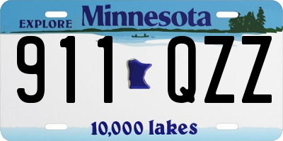 MN license plate 911QZZ