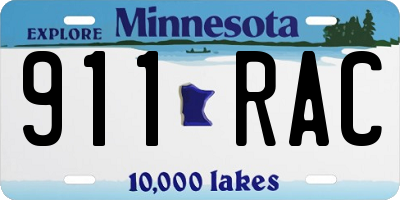 MN license plate 911RAC