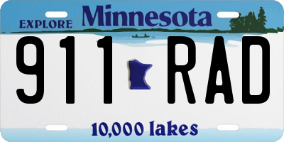 MN license plate 911RAD