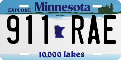 MN license plate 911RAE