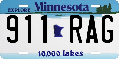 MN license plate 911RAG