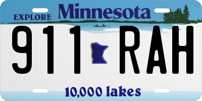 MN license plate 911RAH
