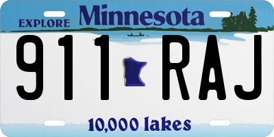 MN license plate 911RAJ