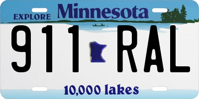 MN license plate 911RAL
