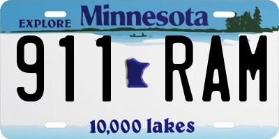 MN license plate 911RAM