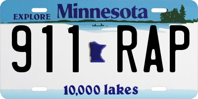 MN license plate 911RAP