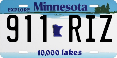 MN license plate 911RIZ