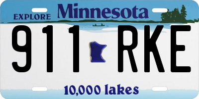 MN license plate 911RKE