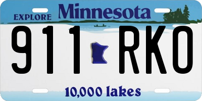 MN license plate 911RKO