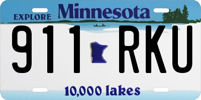 MN license plate 911RKU