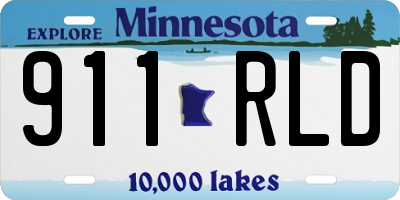 MN license plate 911RLD