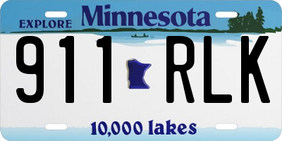 MN license plate 911RLK