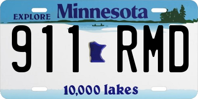 MN license plate 911RMD