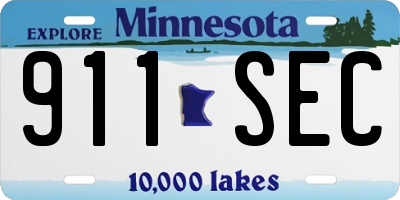 MN license plate 911SEC